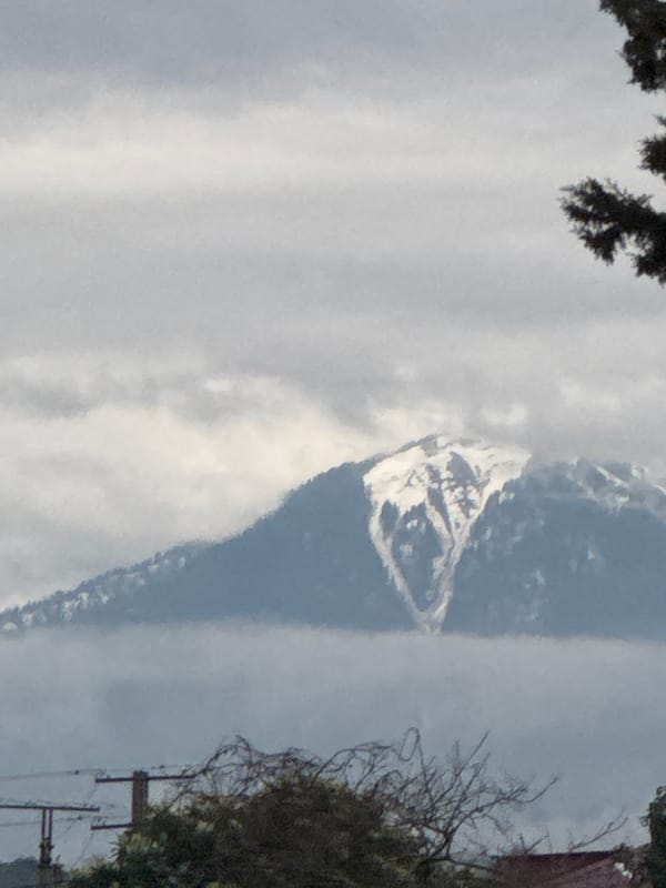 Snow-capped mountain peak photographed in Sochi, Russia