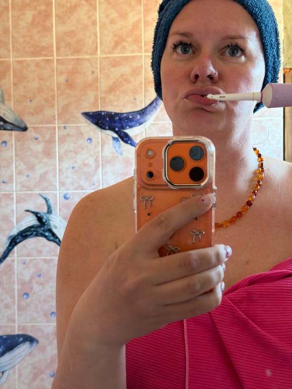 Morning routine documented in Chaikovsky includes breakfast and playful photography