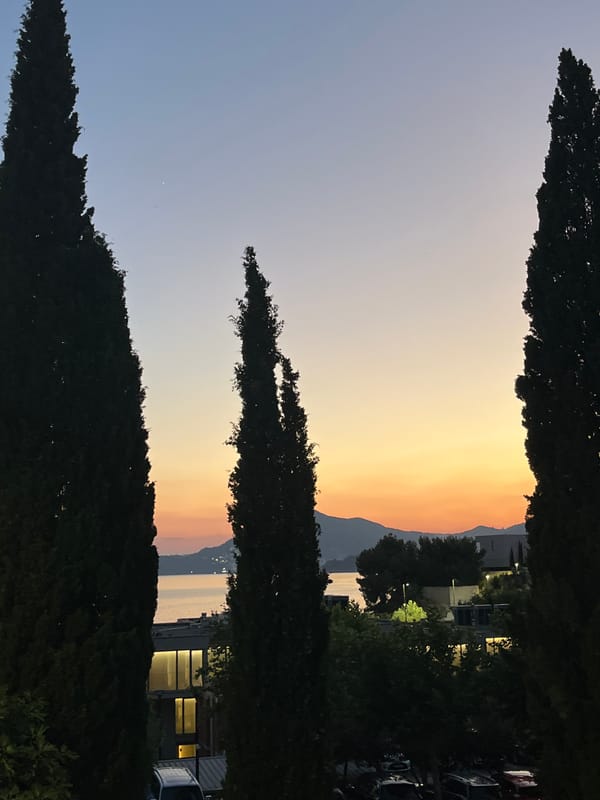 Outdoor DJ party at dusk on the Montenegrin coast