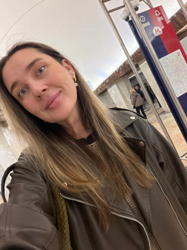 Woman Takes Selfie in Moscow Subway Station