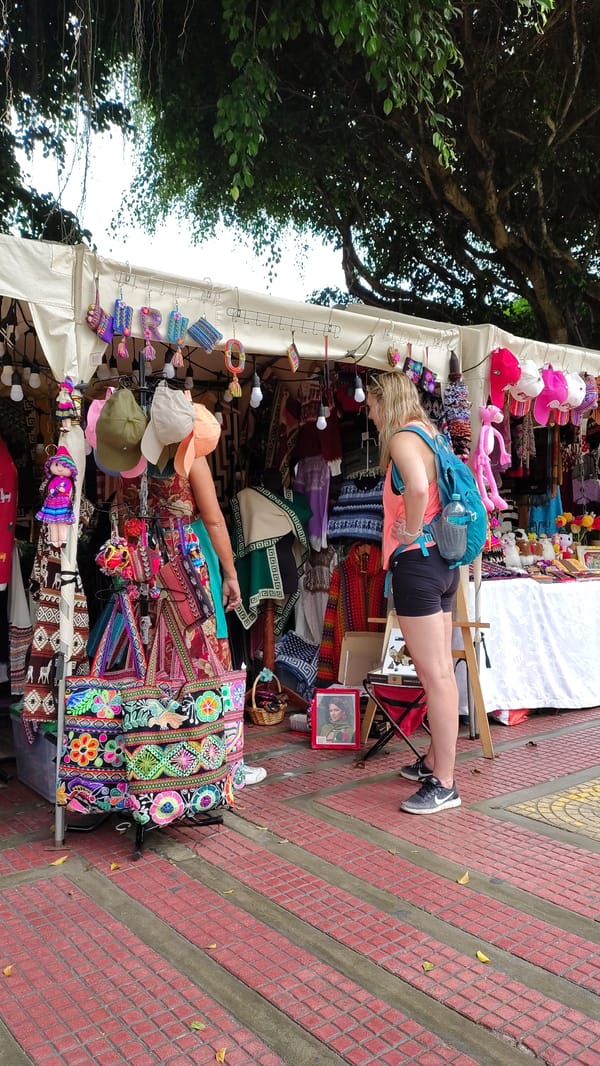 Afternoon market activity documented in Barranco, Peru