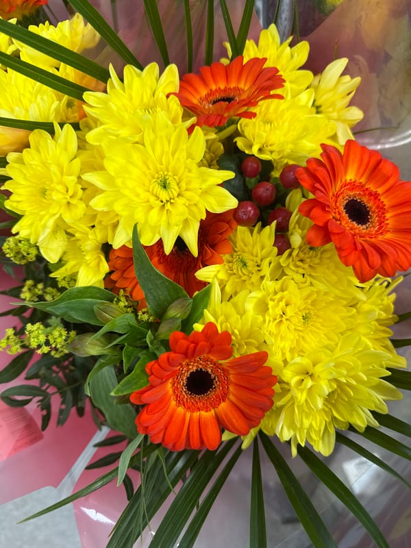Colorful chrysanthemum and gerbera daisy bouquet, Wolfsburg