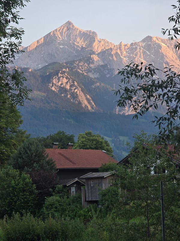 Golden hour across the Garmisch-Partenkirchen valley and peaks