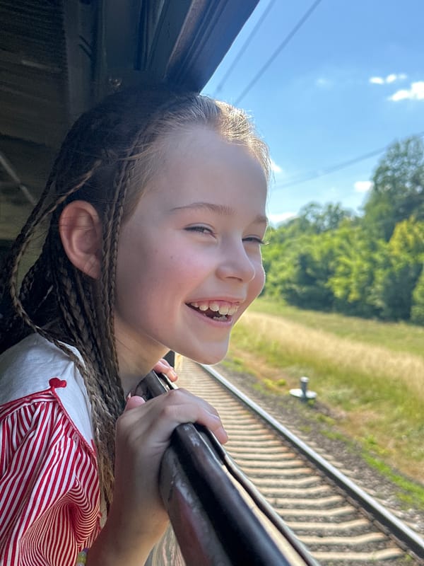 Big smile on a metal bar, somewhere in rural Belarus