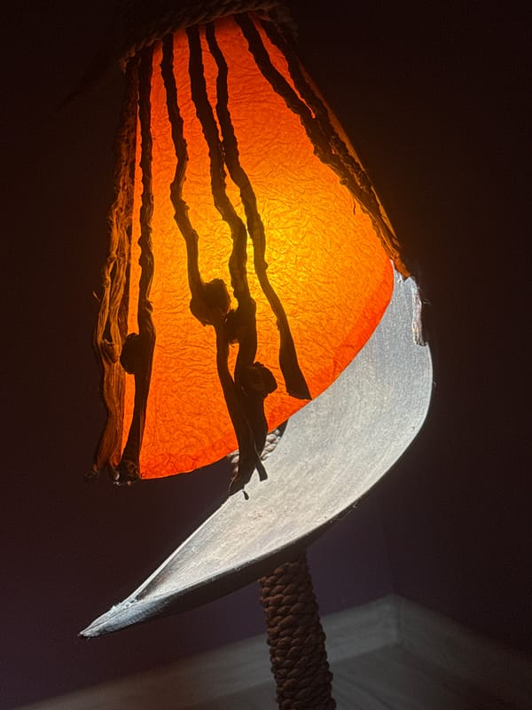 Unique orange lighting fixture spotted in Baiachevo, Bulgaria
