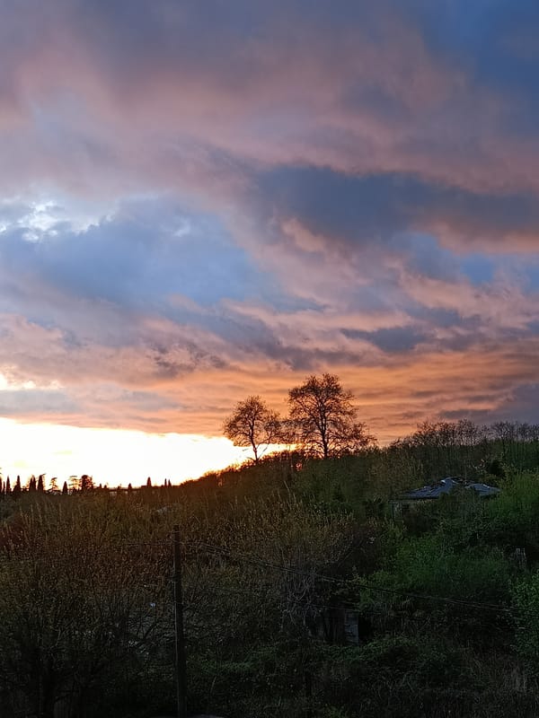 Sunset and residential scenes documented in Eshyra, Abkhazia