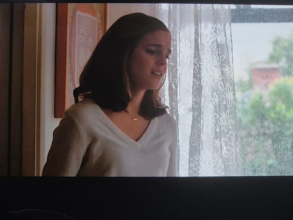 Woman observed indoors during evening hours near window
