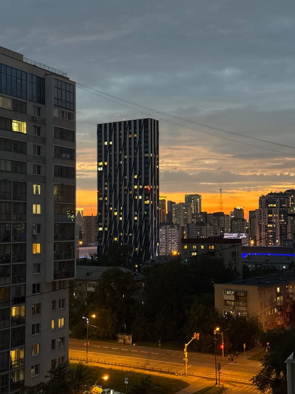 Twilight skyline views captured in Yekaterinburg, Russia