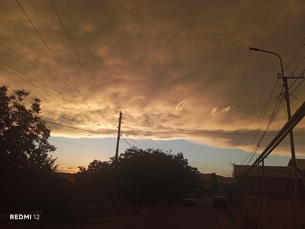 Vedi, Armenia streets at golden hour, clouds and all