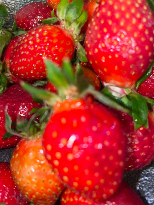 Fresh strawberries and tea documented in Boreti, Montenegro