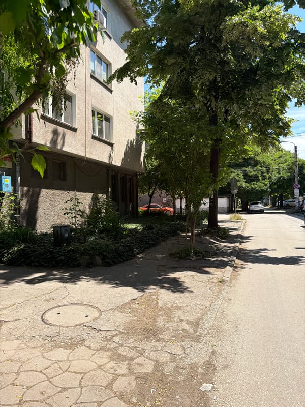 Morning walking tour documented through Pazardzhik, Bulgaria streets