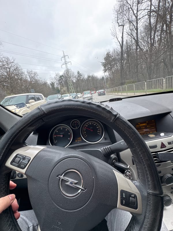 Driver records traffic stop from Opel dashboard in Sofia