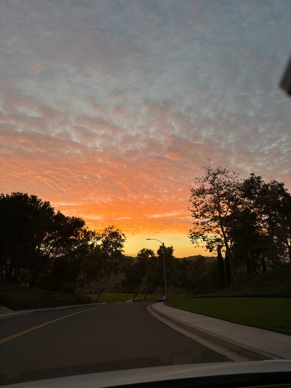 Aliso Viejo suburb glows under a striking summer sunset