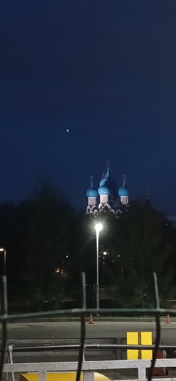 Nighttime view of St. Basil's Cathedral captured in Moscow