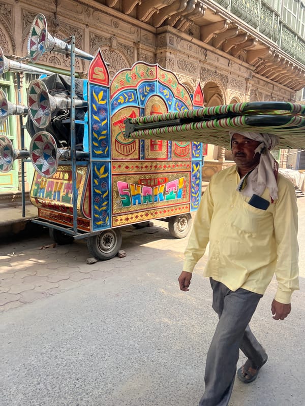 Morning street life documented in Vrindavan, India