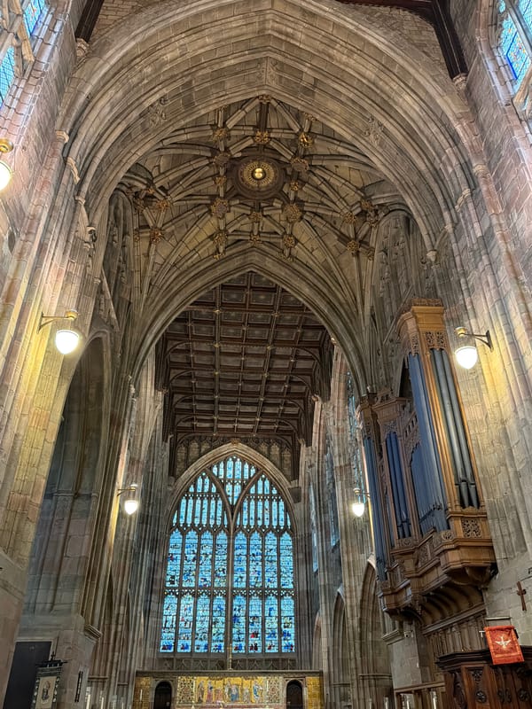Gothic cathedral interior documented in Malvern Hills