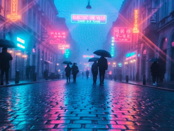 Nighttime street scenes and neon signage documented in Izhevsk