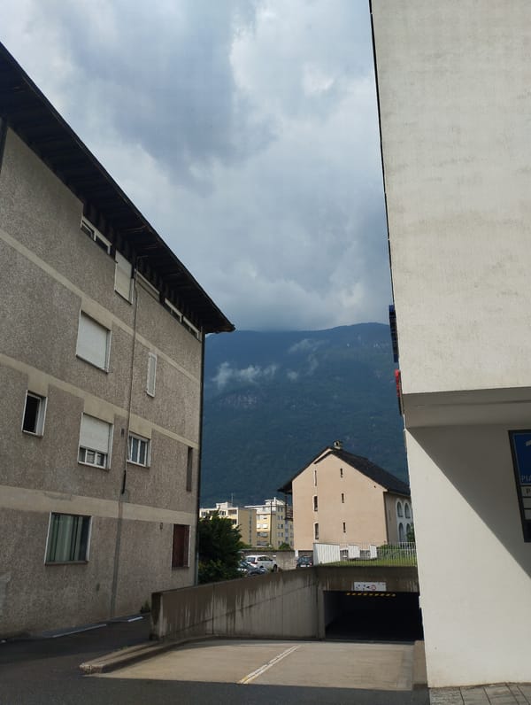 Morning street documentation captures everyday life in Biasca, Switzerland