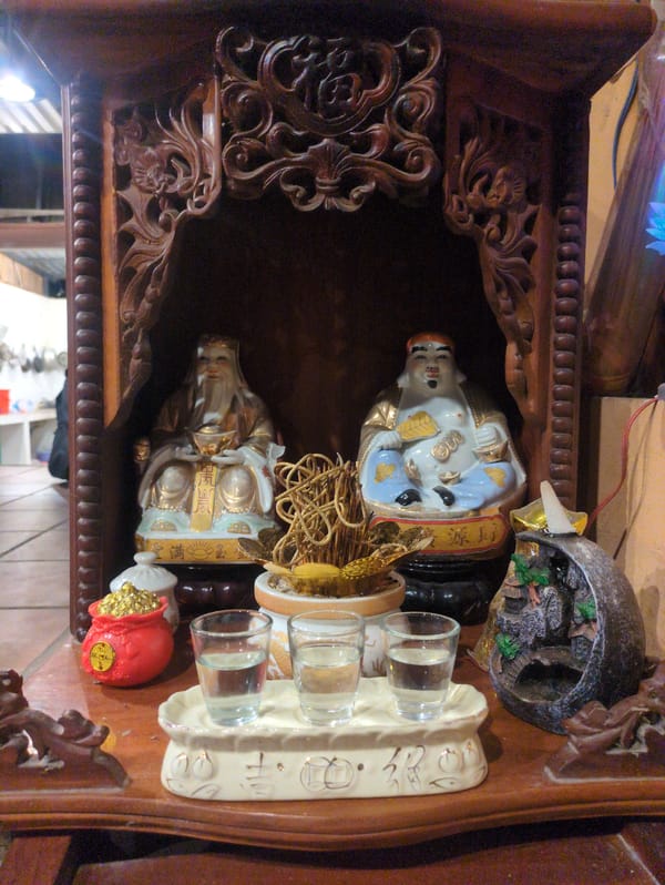 Religious shrines and commercial signs documented in Phú Quốc