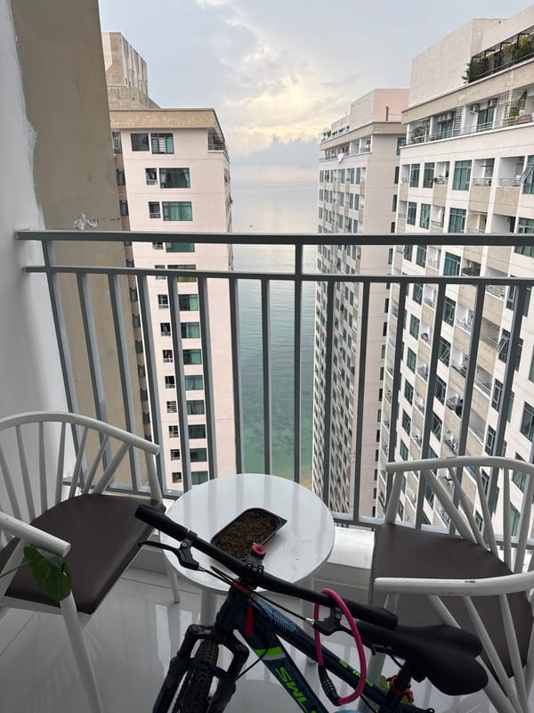Balcony views and fitness equipment captured in Nha Trang