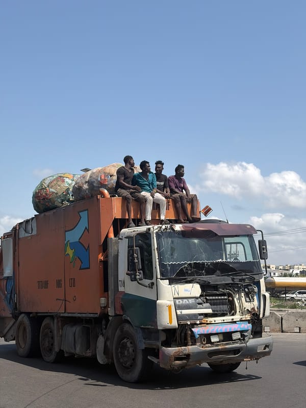 Street vendors active in Alaguntan, Nigeria Friday morning