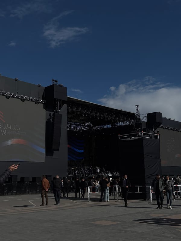 Outdoor stage event draws crowd in Gyumri, Armenia
