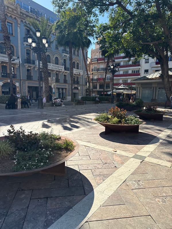Afternoon street scenes documented across central Huelva, Spain