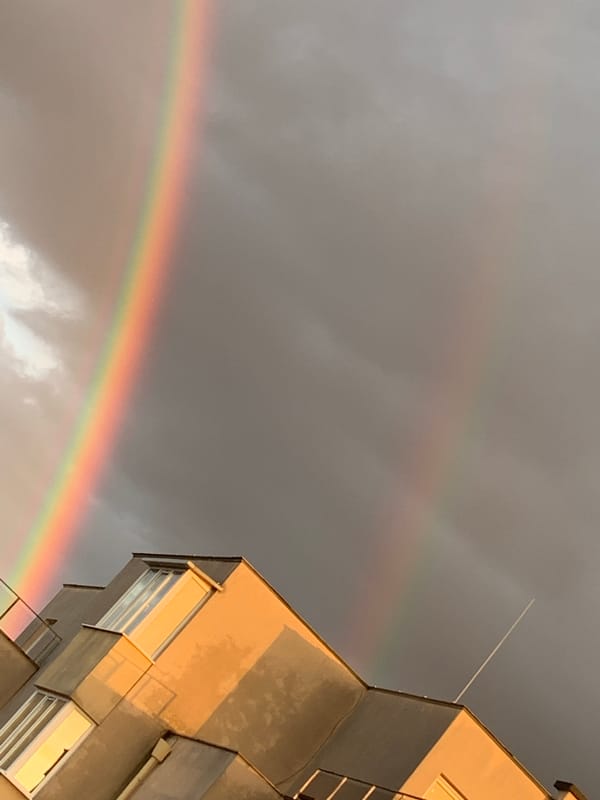 Double rainbow observed over Plovdiv, Bulgaria Saturday evening