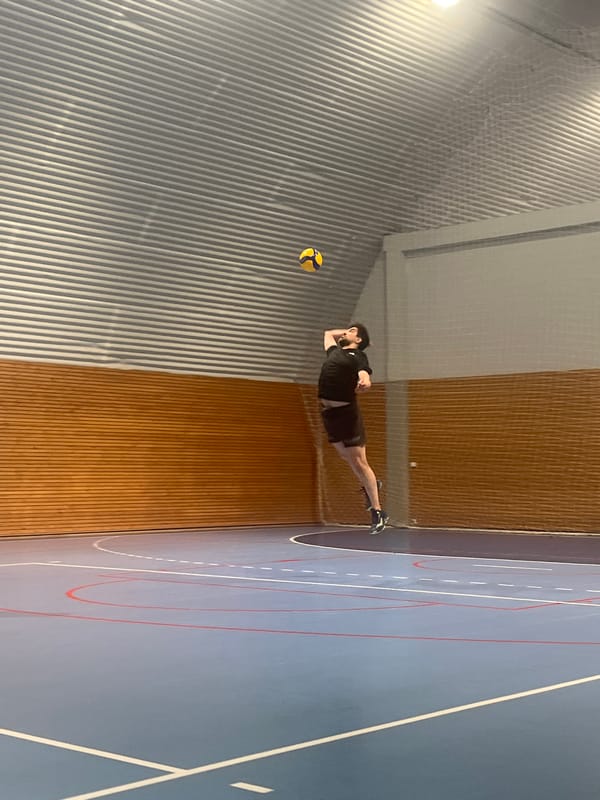 Volleyball game played at gymnasium in Dub, Montenegro