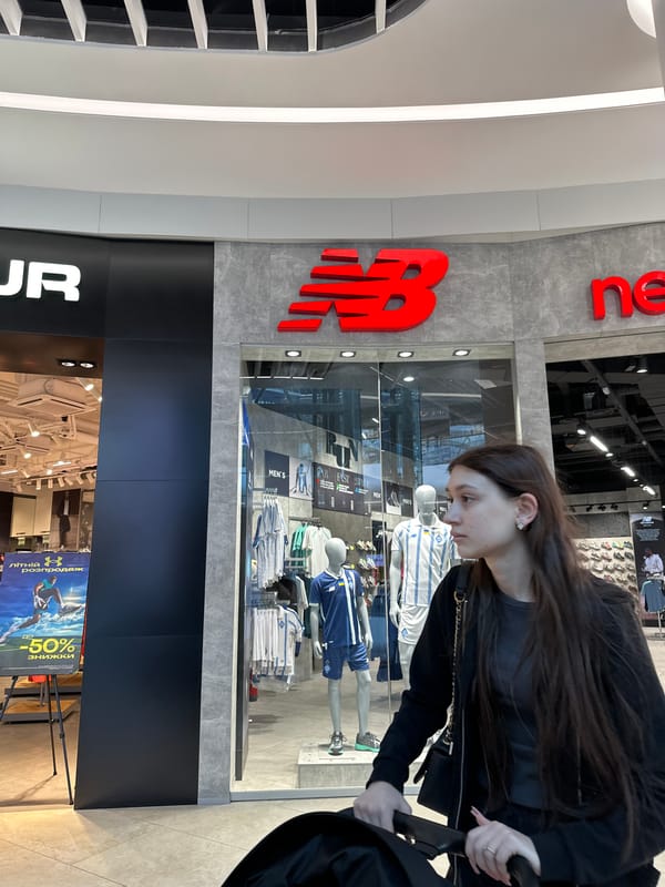 Shopping mall visit in Kyiv with retail browsing