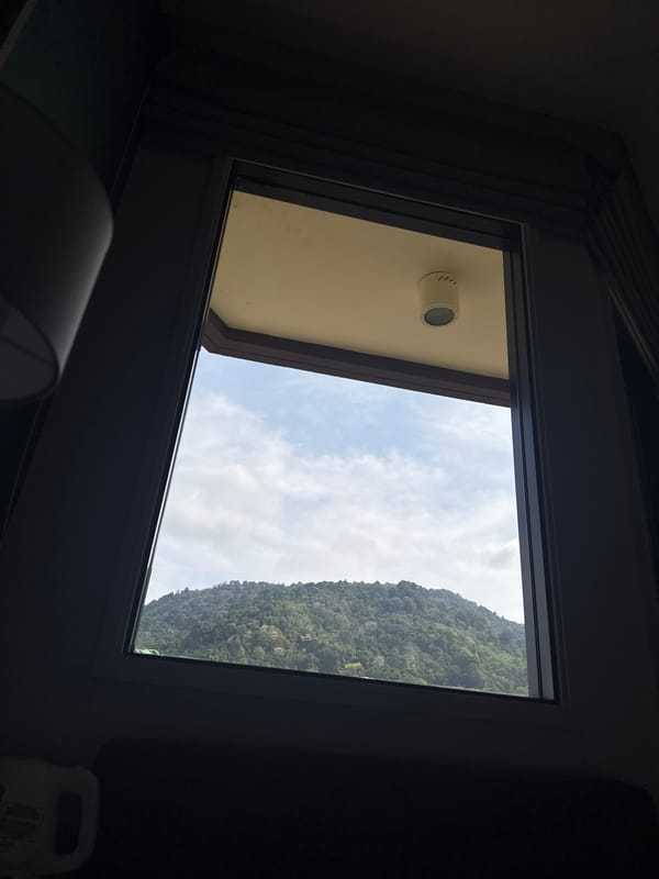 Room window view captured in Patong, Thailand