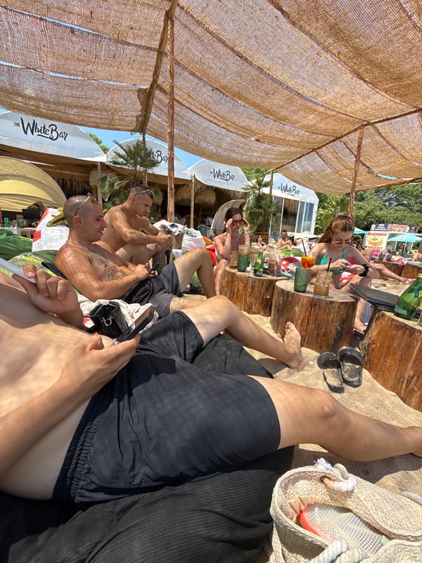 Lazy beach bar morning in Nesebar, ice cream included.