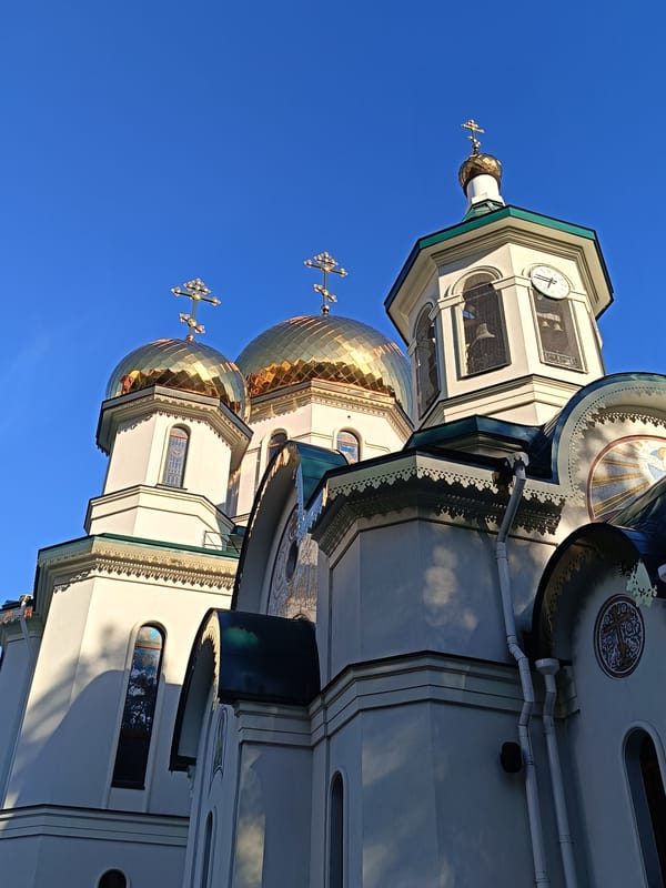 Sunny afternoon among Saint Petersburg's golden-domed Orthodox churches
