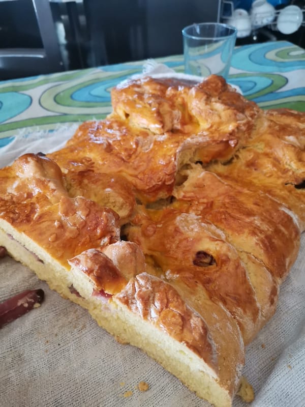 Traditional Portuguese savory bread photographed in Vila Real