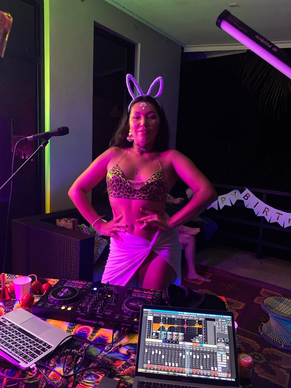 Female DJ performs beachside set in Koh Phangan