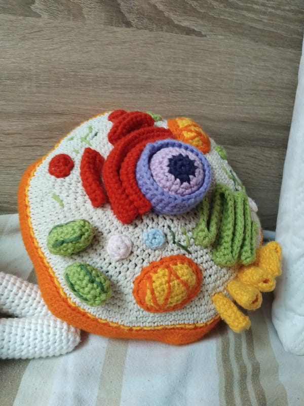 Crocheted animal cell model spotted in Nova Zagora Bulgaria