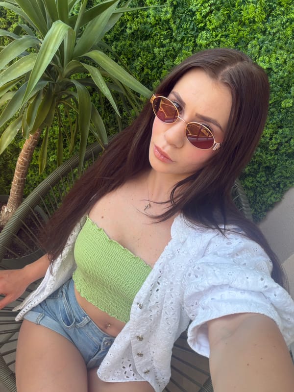 Woman photographed outdoors with yucca plant in Plovdiv