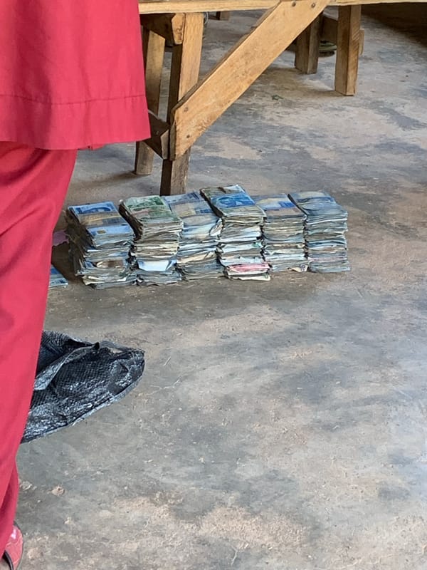 Large cash stacks observed in Jos building structure