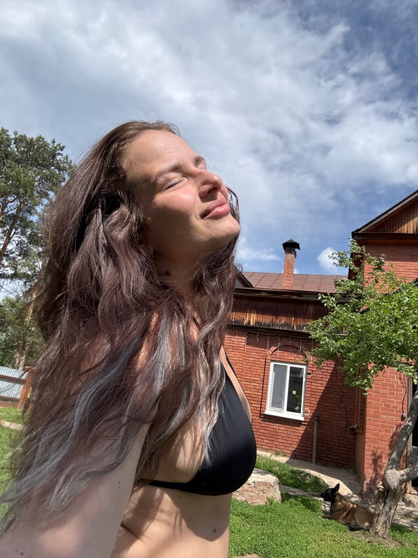 Family enjoys morning trampoline time in Rusalevka, Russia