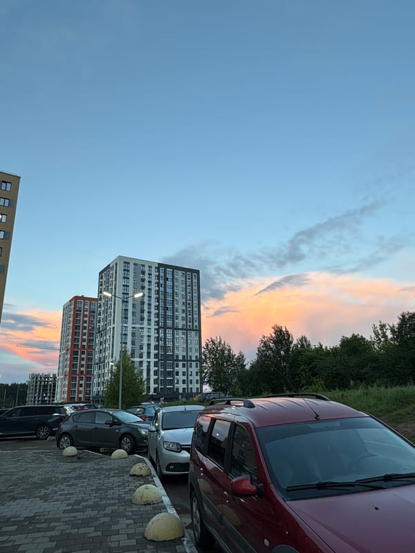 Urban sunset captured in Izhevsk, Russia