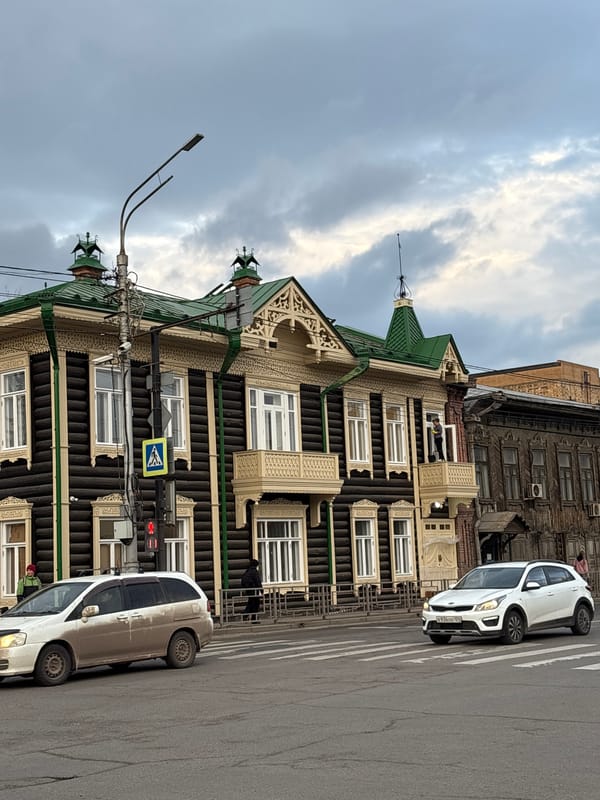 Krasnoyarsk street scenes and landmarks documented during morning hours