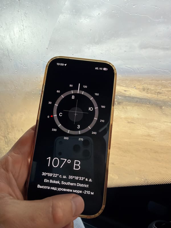 Desert navigation and landscape viewing in southern Israel