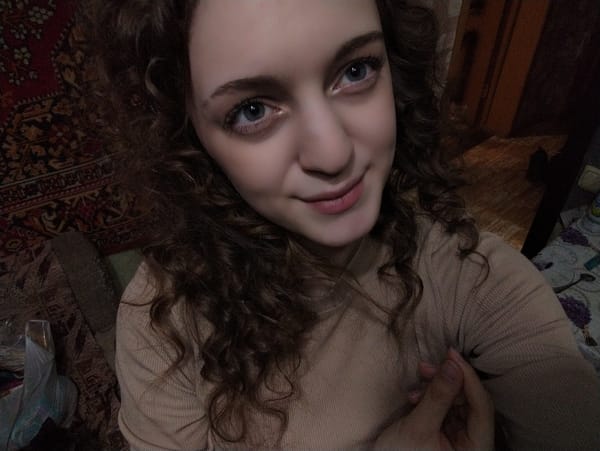 Woman takes selfie at home in Saratov