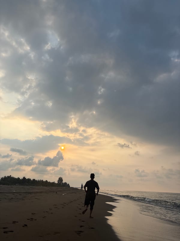 Sunset beach scene photographed in Angkleng Barat, Indonesia