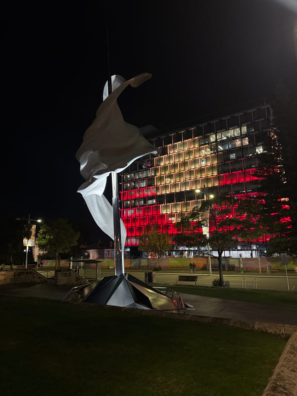 Perth city center documented in nighttime architectural photography series