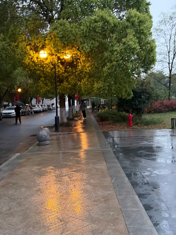 Rainy day life captured across Jiangning District