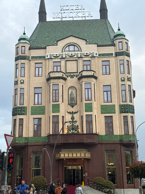 Hotel Moskva building documented in urban environment