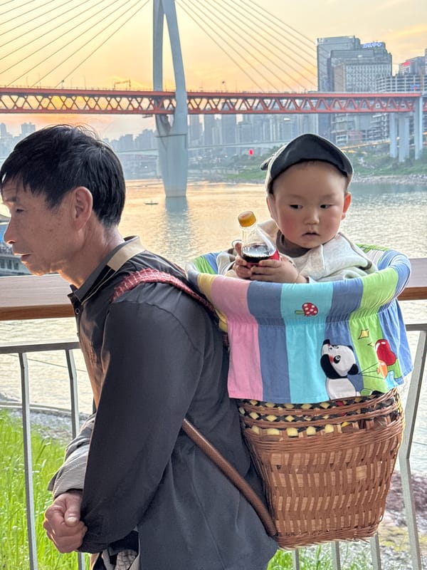Morning life captured across Chongqing's Yuzhong District bridges and waterfront