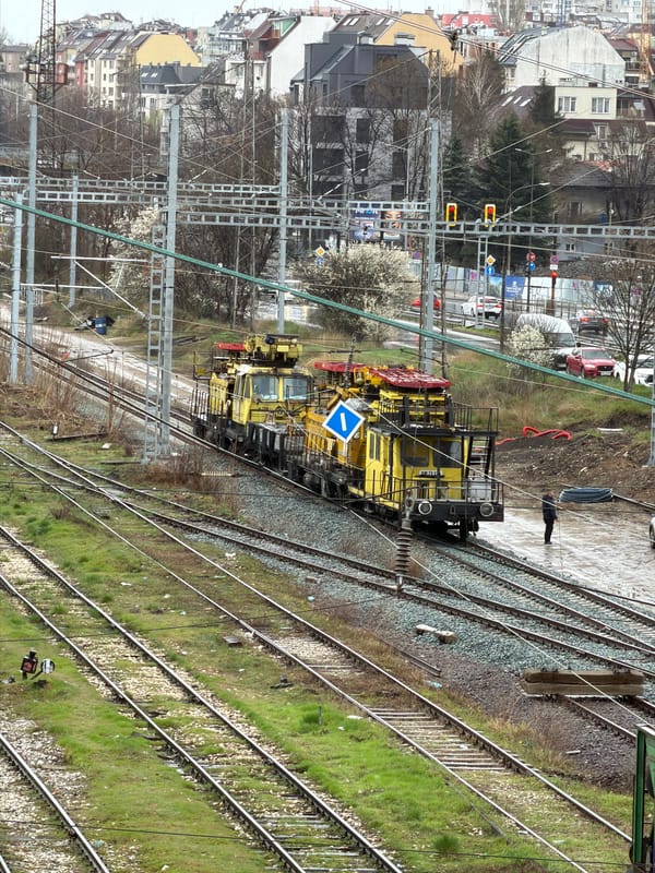 Railway maintenance and freight trains operate in Sofia