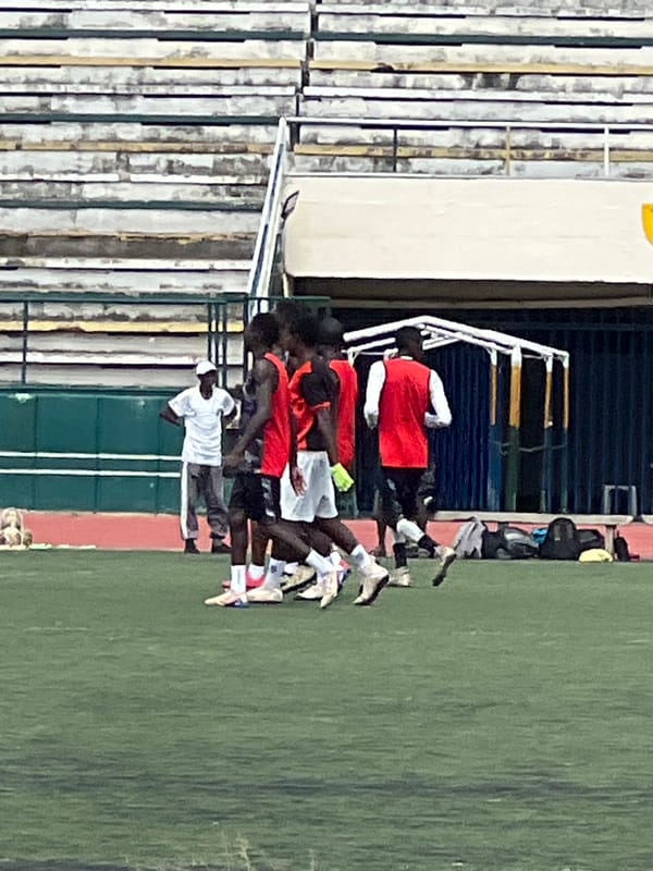 Soccer practice session at Nigeria's New Stadium